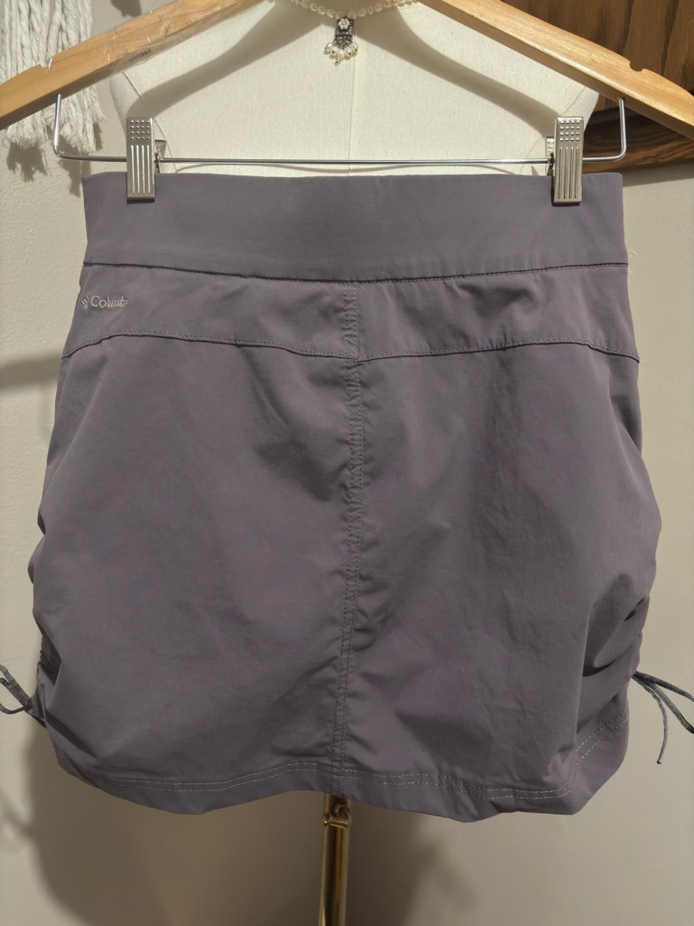Columbia Athletic Mini Skort Skirt Size Small Ruched Side Ties - Picture 4 of 8
